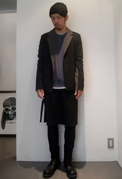 カシミヤ混ストレッチへリンボーン 配色3Bジャケット