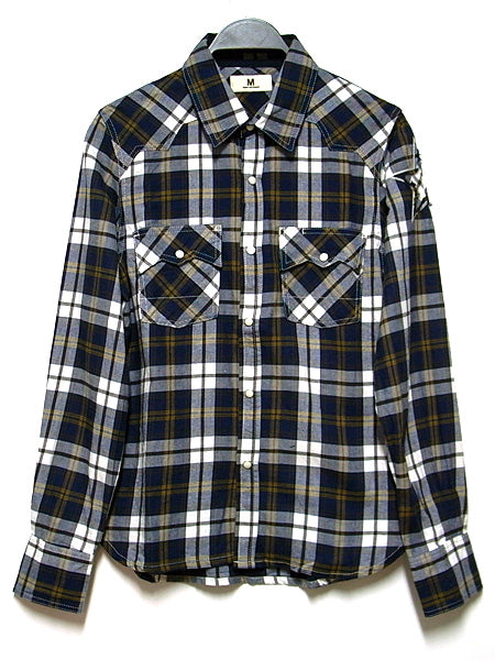 washed nel western check shirts