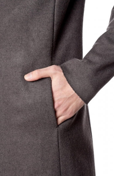 カシミヤ混ストレッチメルトン ロングコート