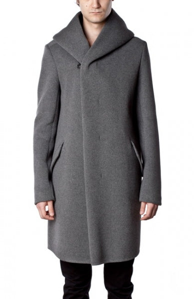 カシミヤ混Wフェイスビーバー フーデッドコート