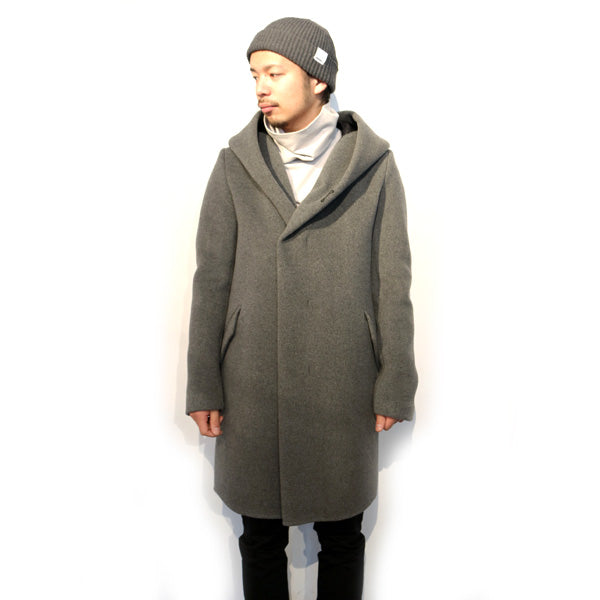 カシミヤ混Wフェイスビーバー フーデッドコート
