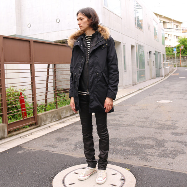 エーゲ海空紡天竺 ボーダーモックネック