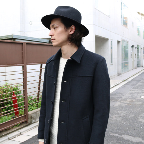 SUPER 100s W CLOTH MELTON BEAVER加工 ステンカラーコート