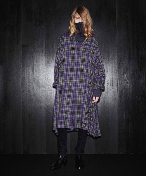 MODAL PUNK OMBRE CHECK LONG SHIRT