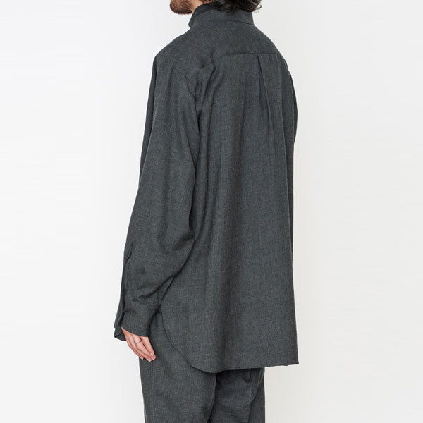 COMFORT FIT BANDCOLLAR SHIRT SUPER120s WOOLVIYELLA