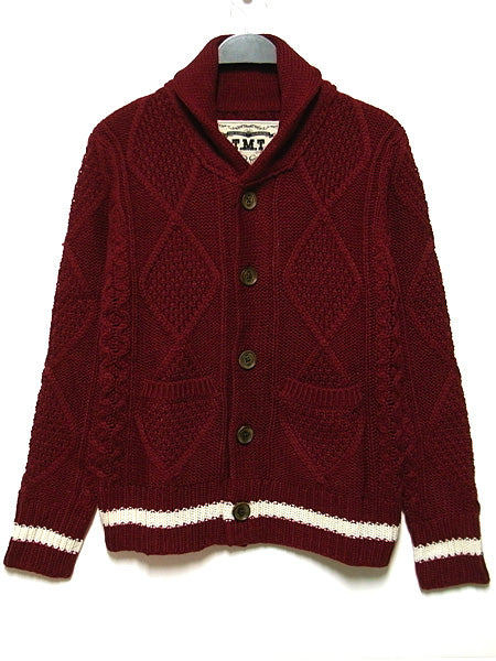 HANDMADE CABLE SHAWL COLLAR CARDIGAN