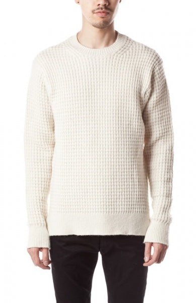 ローゲージワッフルニット クルーネックプルオーバー