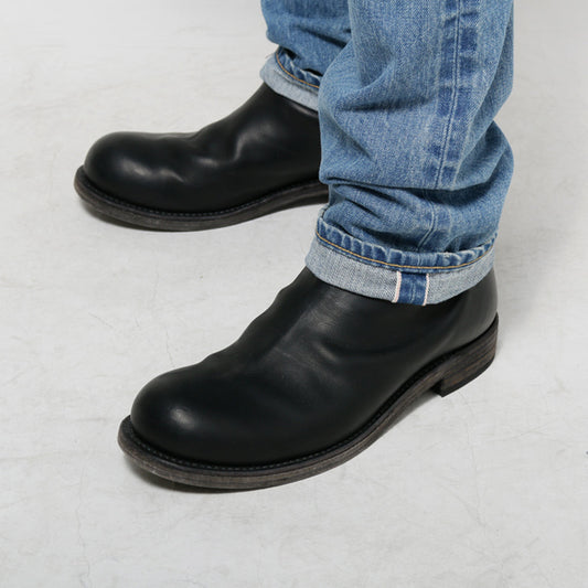 14ozセルヴィッチデニム スリムストレート クラッシュ加工