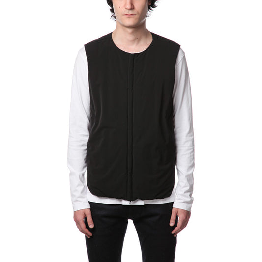 2WAYストレッチタフタ ノーカラーダウンベスト