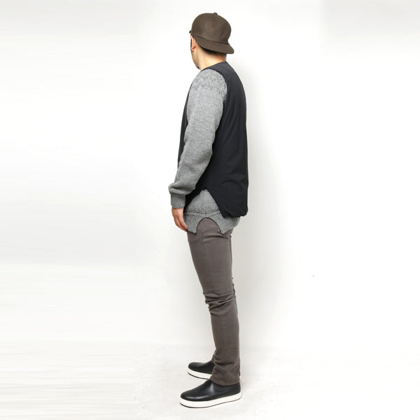 2WAYストレッチタフタ ノーカラーダウンベスト