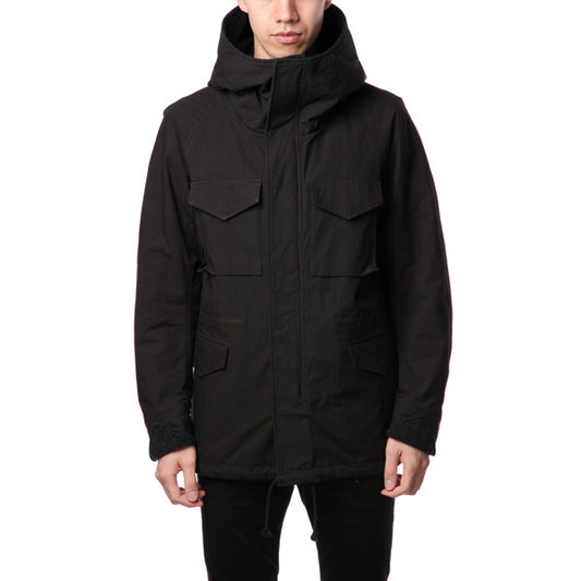 Ny/Coハイカウントウェザー フーデッドミリタリーブルゾン