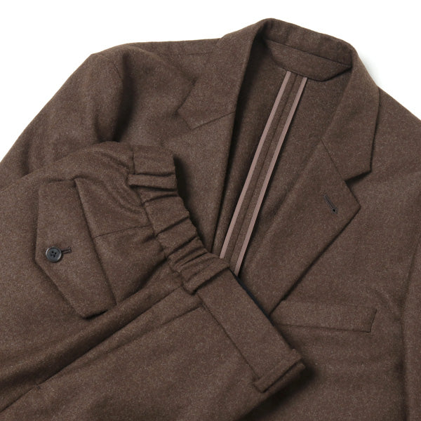 FLAT FLONT TROUSERS BLACK WOOL JAPAN FLANNEL