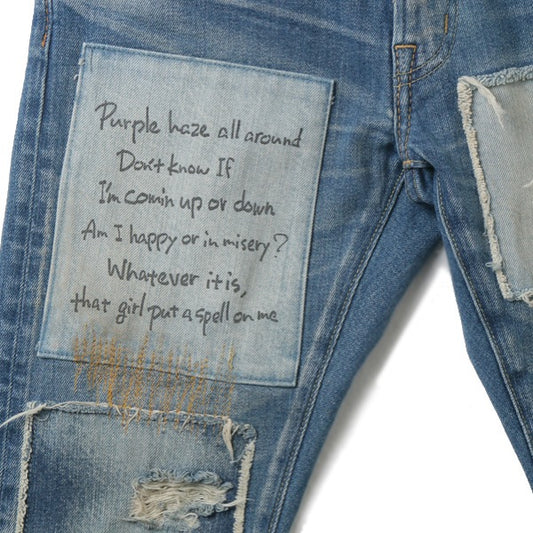 CUSTOMIZED STRETCH DENIM SLIM PANTS