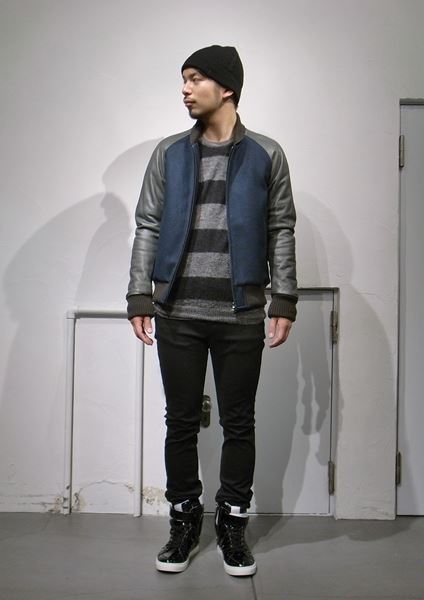 キッドモヘアハイゲージ ボーダークルーネックプルオーバー