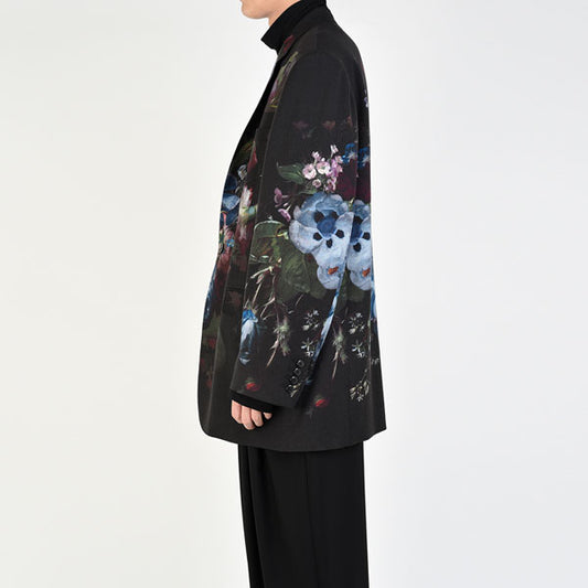 BIG JACKET WOOL GABARDINE INKJET (FLOWER)
