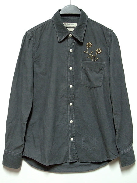 Corduroy Regular Shirts(Flower Studs)