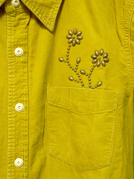 Corduroy Regular Shirts(Flower Studs)