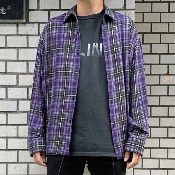 MODAL PUNK OMBRE CHECK BIG SHIRT