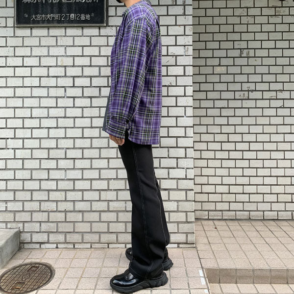 PE TRIPLE CLOTH FLARE TROUSERS