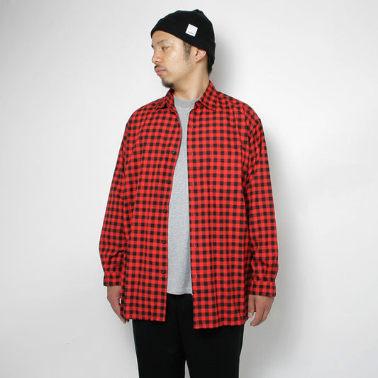 WIDE SPREAD COLLAR SHIRTS GINGHAM CHECK POPLIN