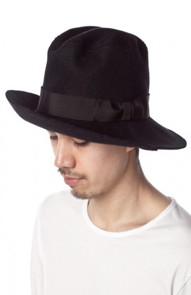 強縮カシミヤ混ストレッチメルトンハット