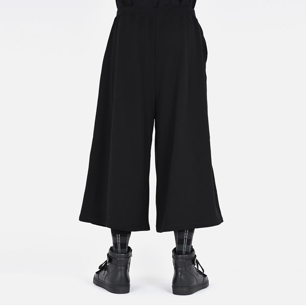 WIDE CROPPED PANTS RAYON LOOP BACK CLOTH