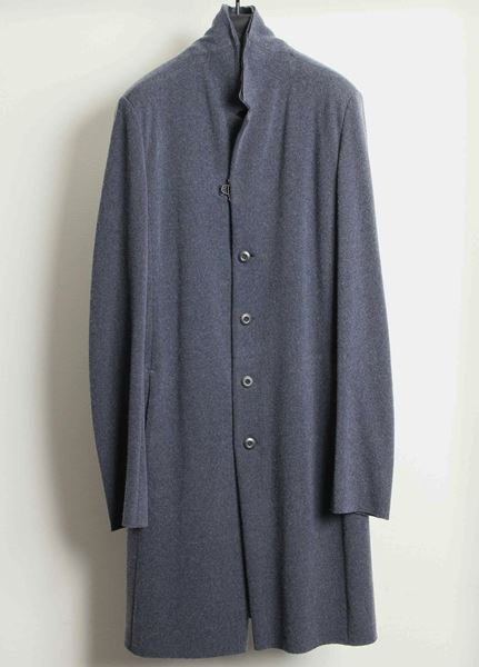 ピグメント染カシミヤニット天竺 ロングコート