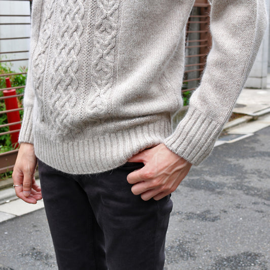 FOUR MIX ケーブル編み クルーネック