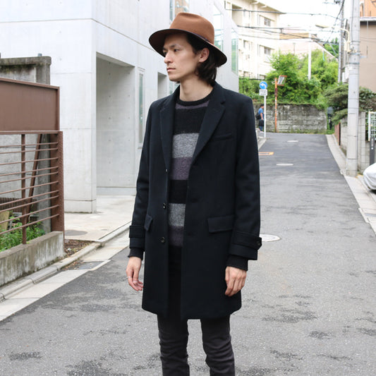 SUPER 120s MELTON BEAVER加工 チェスターコート