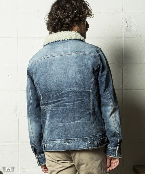 VINTAGE STRETCH DENIM BOA JAKCET