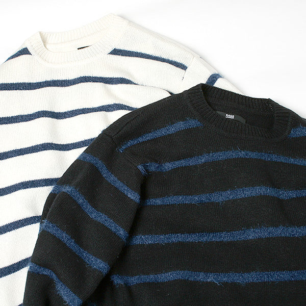 BORDER CREW NECK KNIT