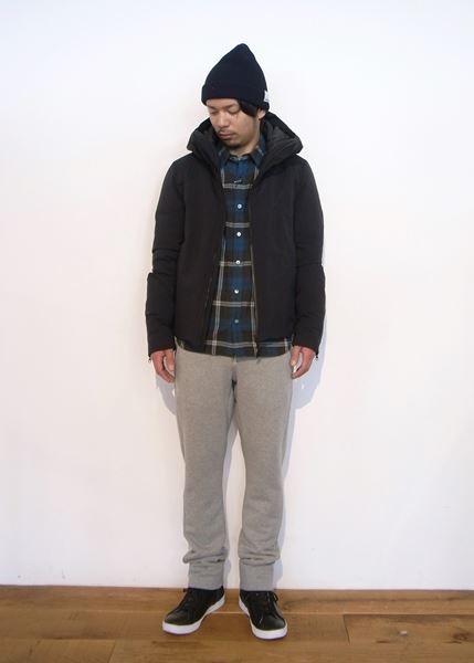40/-ツイルチェック微起毛 1ポケットレギュラーシャツL/S