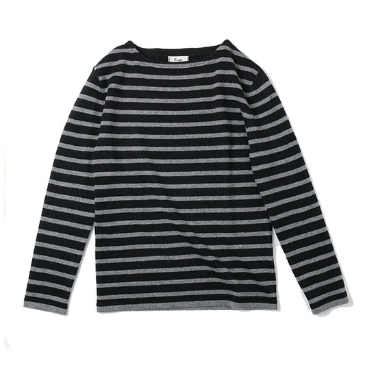 BORDER BOAT NECK KNIT