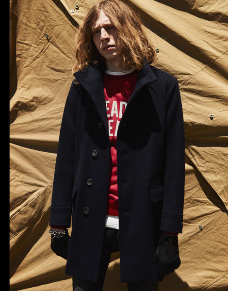 SUPER 100s DOUBLE CLOTH MELTON スタンドカラーコート