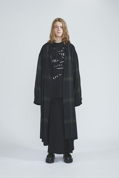 MODAL TWILL OMBRE CHECK LONG SHIRT