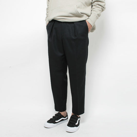 1TUCK PEGTOP ORGANIC WOOL WORSTED JAPAN FLANNEL