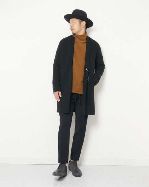 カシミヤ混ストレッチフラノ ストールカラーコート