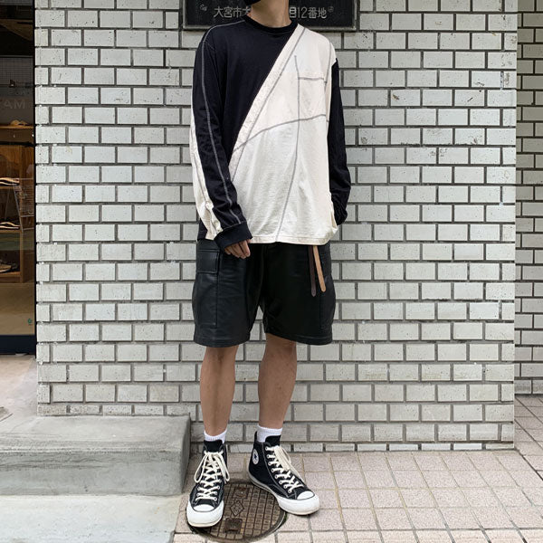MERCERIZED CO JERSEY VESSEL PANELED L/S TEE