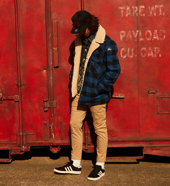 COTTON WOOL BUFFALO CHECK BOA RANCH COAT