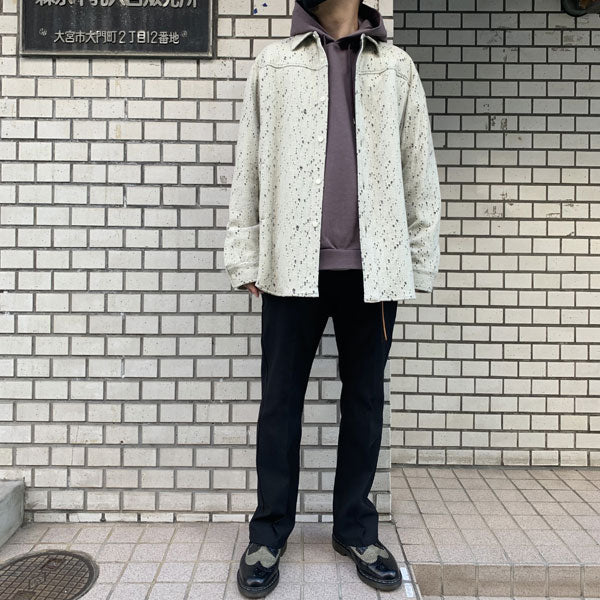 WO/PE RANDOM HOLE JACQUARD VESSEL L/S SHIRT JACKET