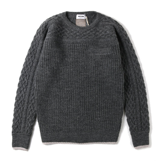 ミックスアランニット クルーネック