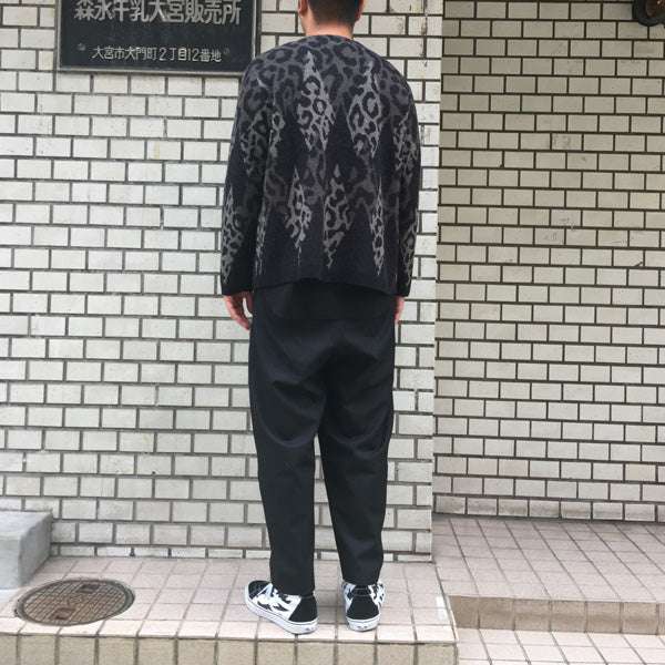 LEOPARD ARGYLE KNIT CARDIGAN