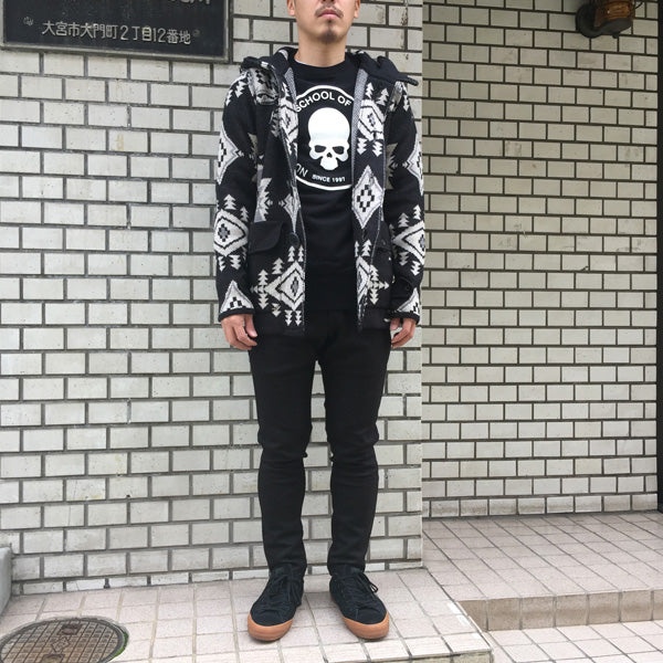 NATIVE JACQUARD KNIT DUFFEL COAT