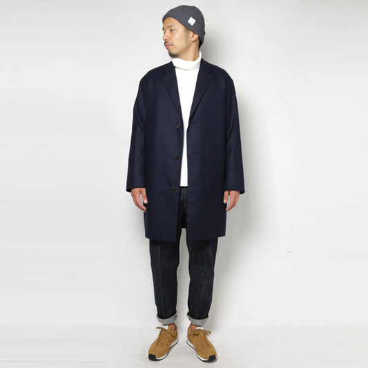 MINIMALIST COAT ORGANIC WOOL FLANNEL