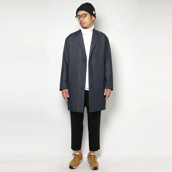 MINIMALIST COAT WOOL CAMEL DENIM