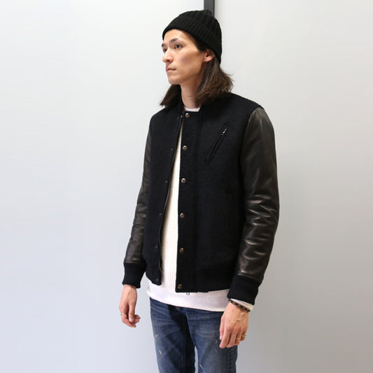 ALPACA W CLOTH SHAGGY STADIUM BLOUSON