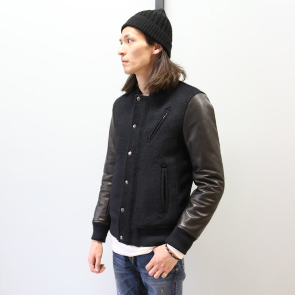 ALPACA W CLOTH SHAGGY STADIUM BLOUSON