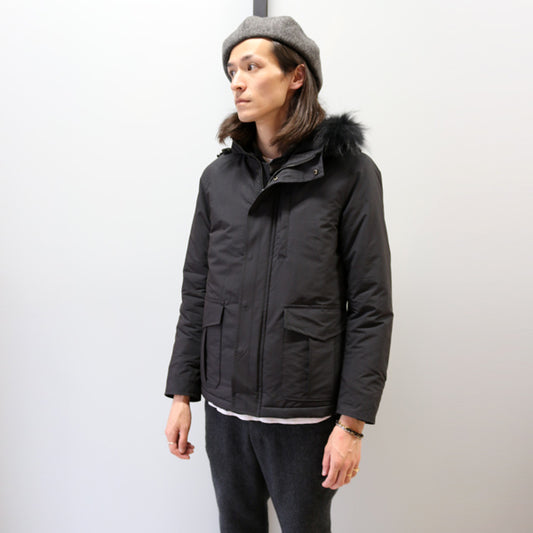 C/PE/NY TAFFETA HOODED MILITARY BLOUSON