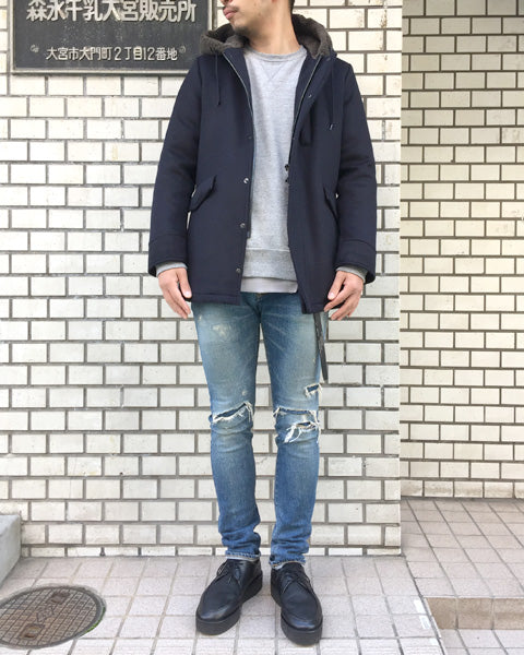 DOUBLE CLOTH MELTON CHARME BEAVER ミリタリーブルゾン