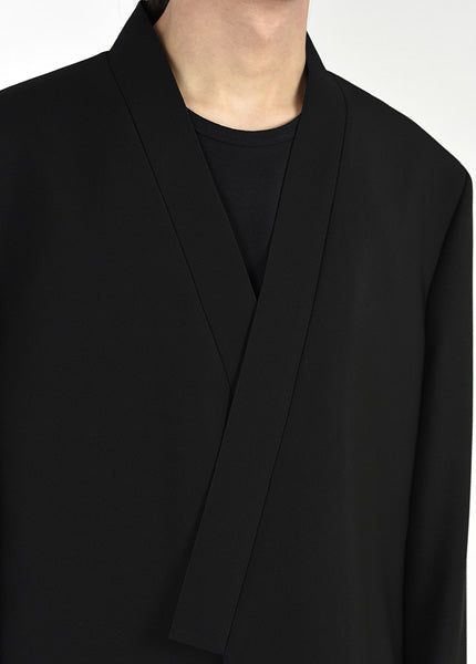WOOL GABARDINE KIMONO SHORT JACKET